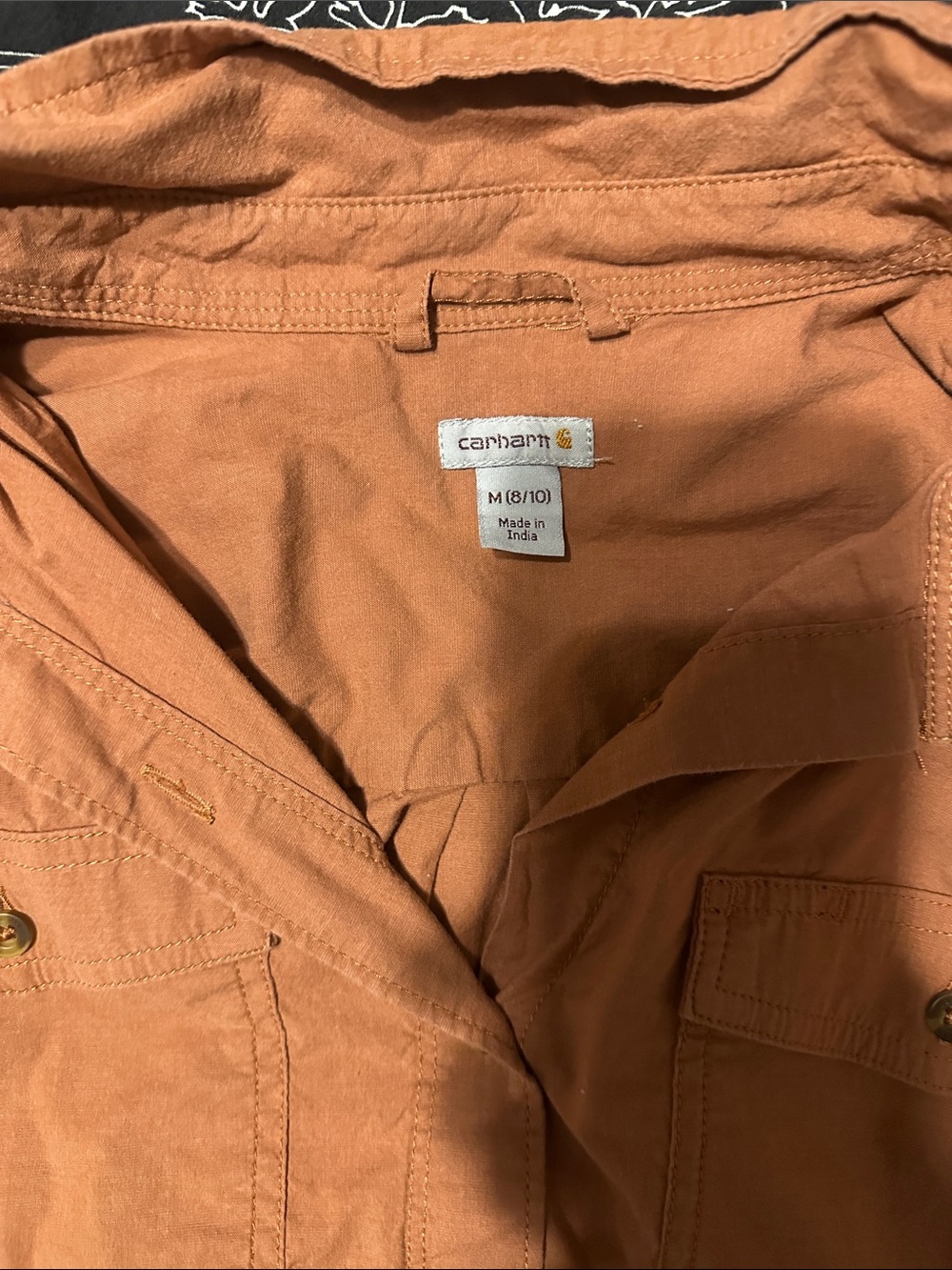 Carhartt women’s Button-Front Work Shirt Jacket in Rust Orange